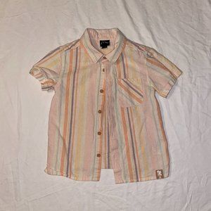 Toddler Boy Pastel Stripe Button Down - 3T